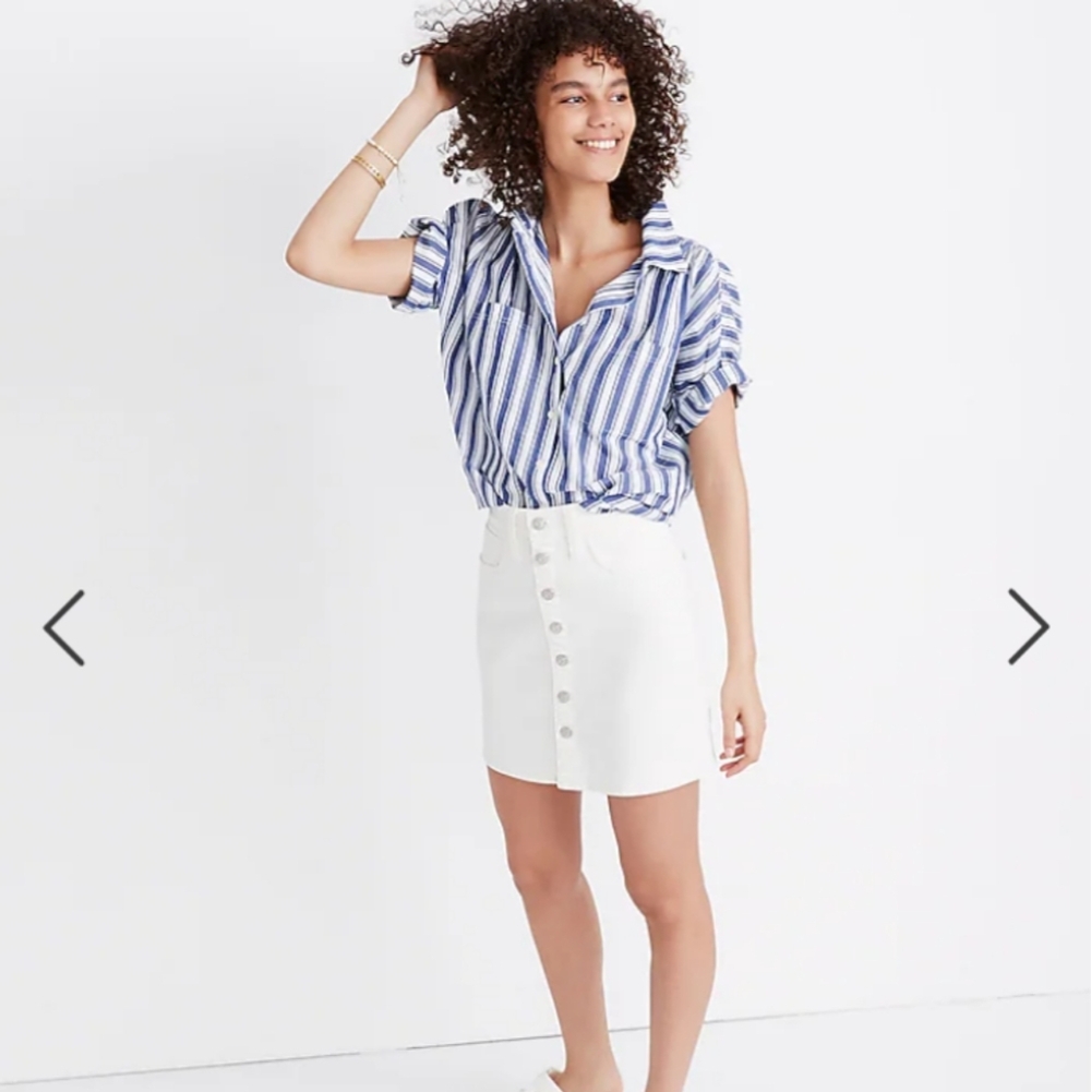 MADEWELL A line Denim stretch mini skirt